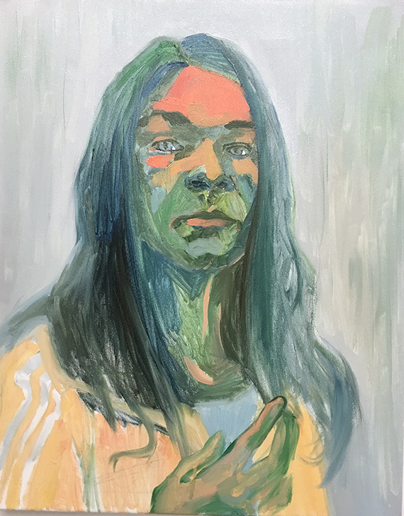 self portrait, oil on canvas, 2018